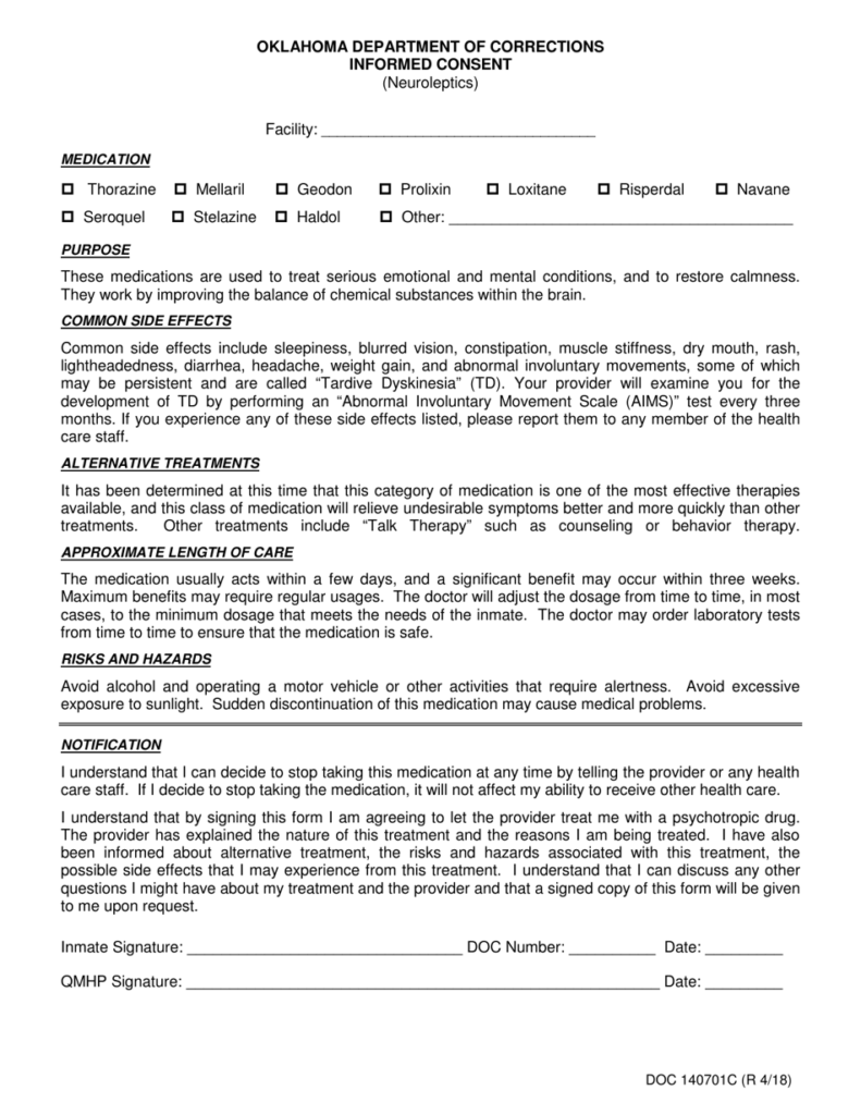 DOC Form OP 140701C Download Printable PDF Or Fill Online Neuroleptic s 