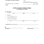 Fillable Online Child s Consent To Name Change Filed By Fill Out And