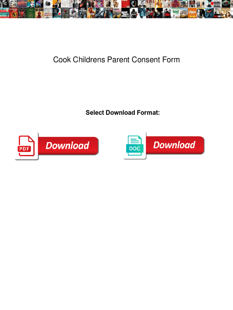 Fillable Online Cook Childrens Parent Consent Form Cook Childrens 