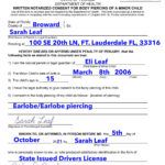 Florida Minor Consent Form For Piercing Printable Form Templates And