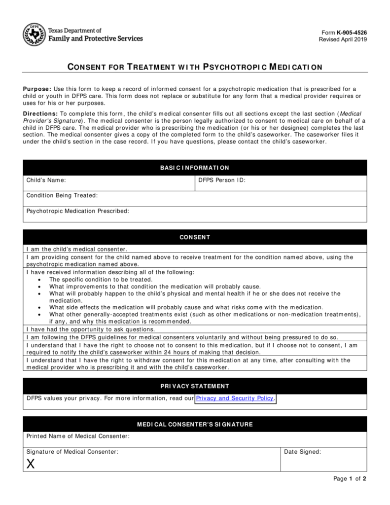 Form K 905 4526 Download Fillable PDF Or Fill Online Consent For 