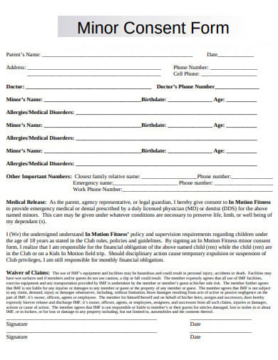 FREE 10 Minor Consent Form Templates In PDF MS Word