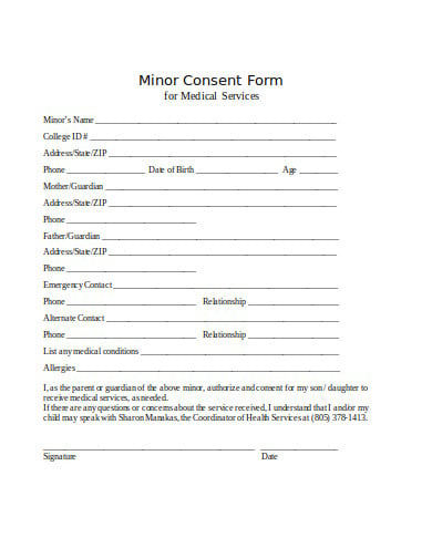 FREE 10 Minor Consent Form Templates In PDF MS Word