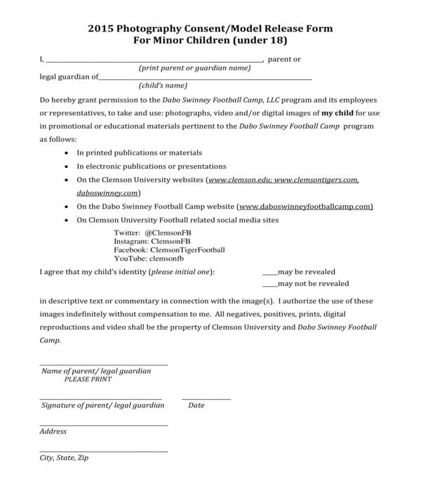 FREE 10 Minor Photo Release Forms In PDF MS Word