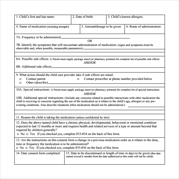 FREE 6 Sample Medical Consent Forms In PDF