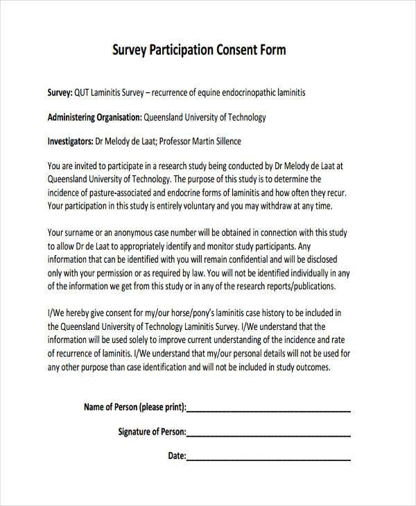 FREE 7 Survey Consent Forms In PDF MS Word