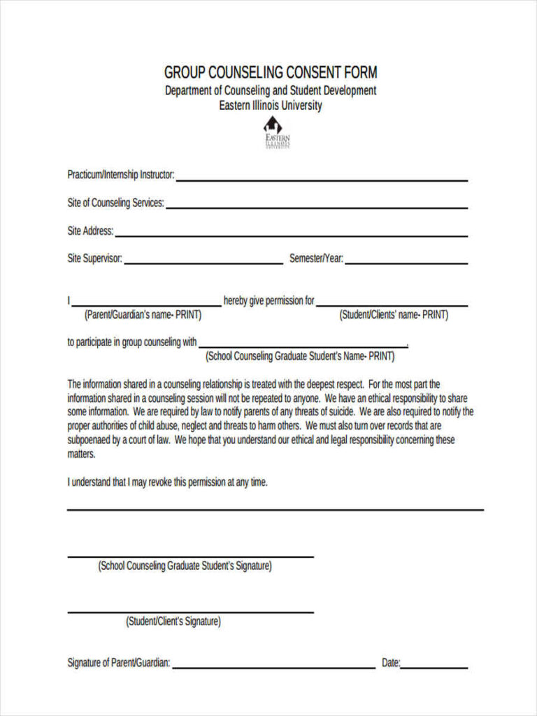 FREE 8 Counseling Consent Forms In PDF Ms Word