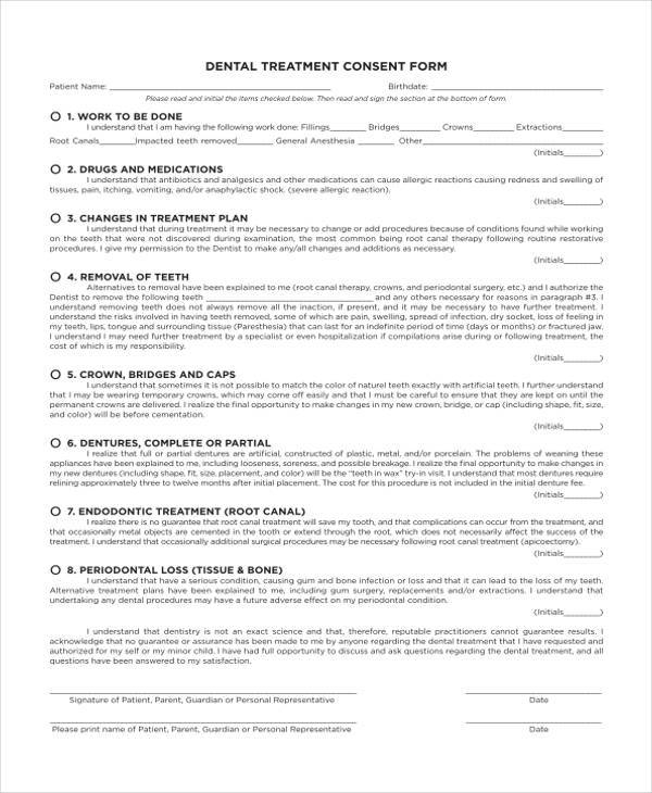 FREE 8 Dental Consent Forms In PDF MS Word