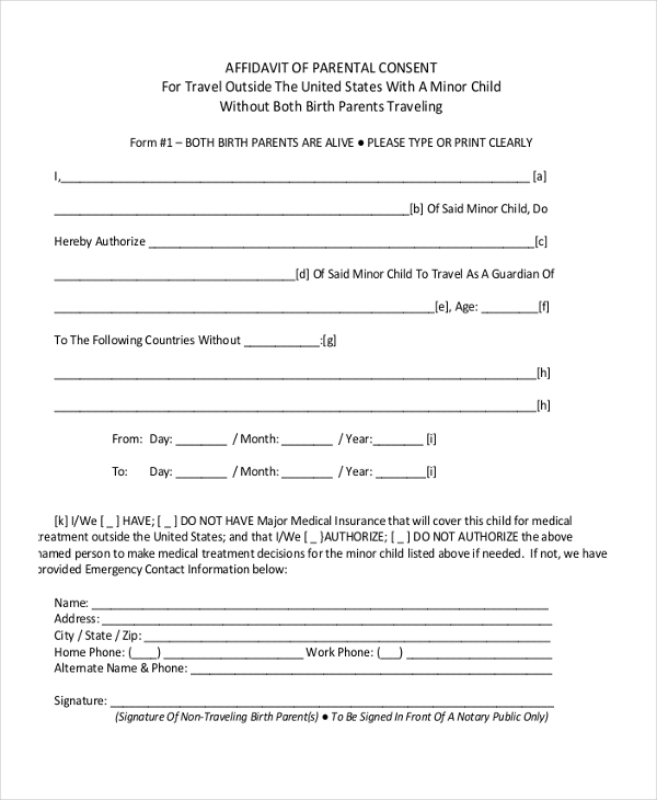 FREE 8 Sample Child Travel Consent Forms In PDF MS Word