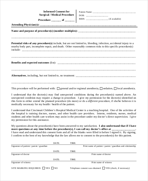 FREE 9 Sample Informed Consent Forms In PDF MS Word