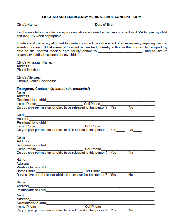 FREE 9 Sample Medical Consent Forms In PDF MS Word