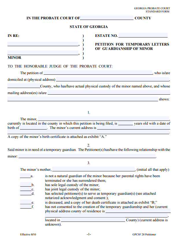 Free Printable Child Custody Forms