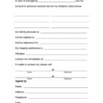 Free Printable Child Medical Consent Form Template Business