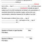 Grandparents Medical Consent Forms Minor Child Word PDF