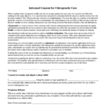 Informed Consent For Chiropractic Care Printable Pdf Download