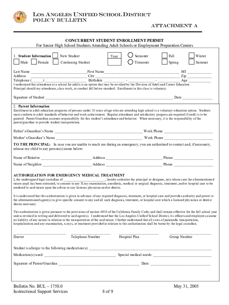 Lausd Parent Consent Form 2024 Printable Consent Form 2024