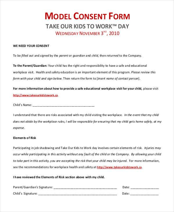 Mcdonalds Parent Consent Form Printable Consent Form