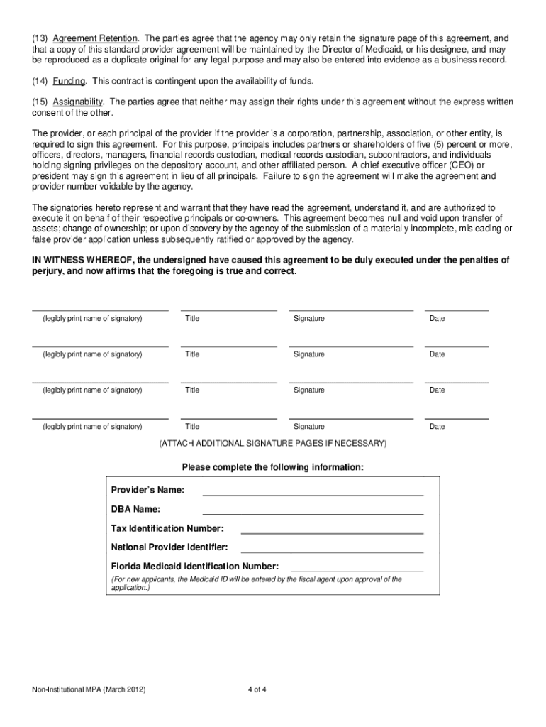 Medicaid Provider Agreement Form Florida Fill Out Sign Online DocHub