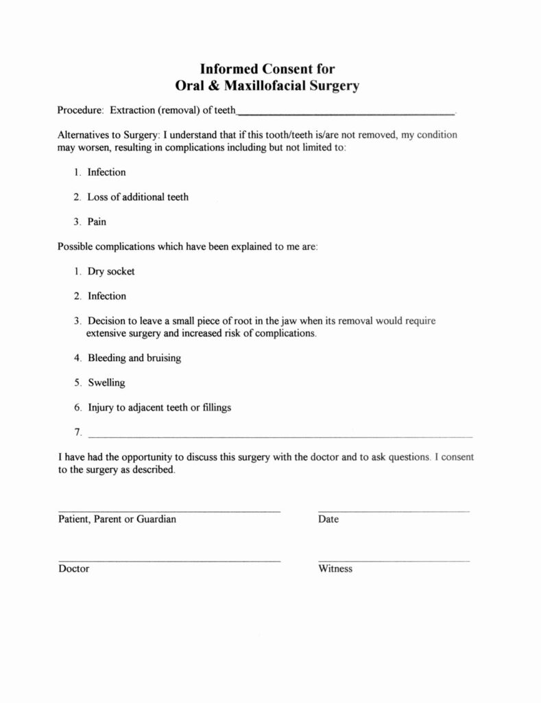 Medical Consent Form Template Lovely Surgery Informed Consent Form 