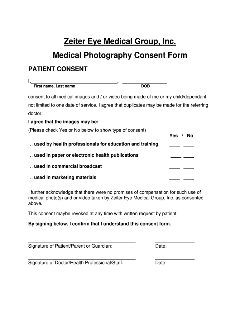 Medical Photography Consent Fill Out Sign Online DocHub