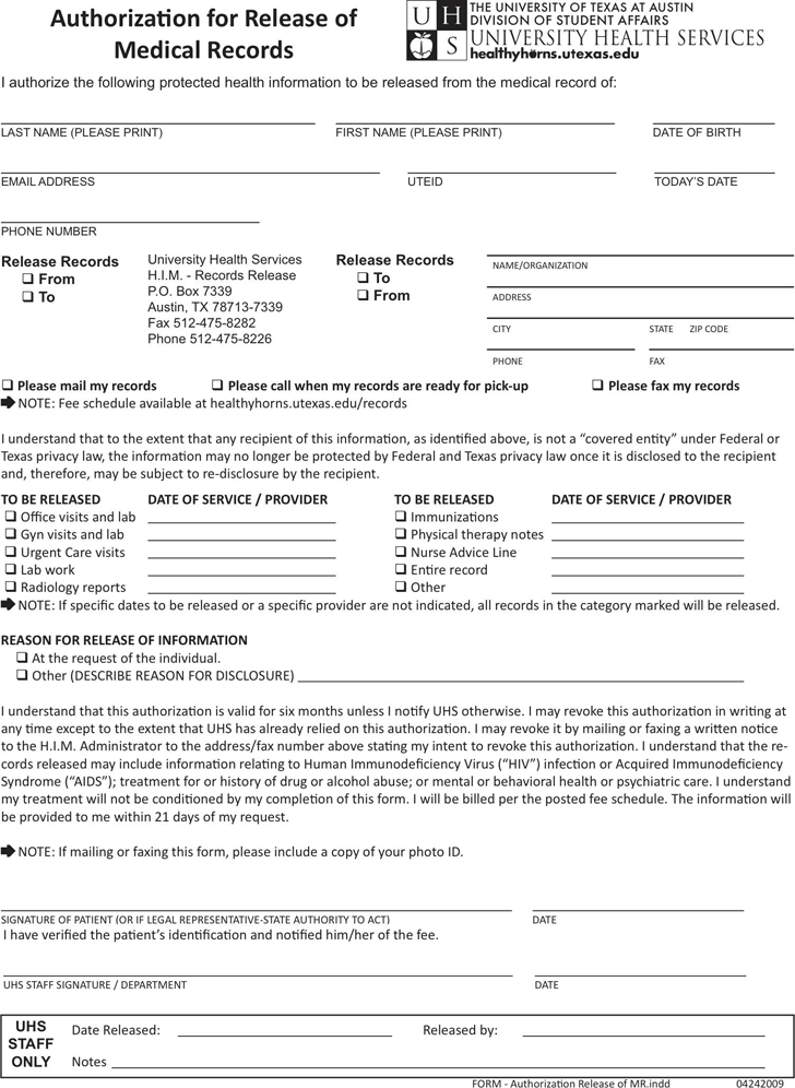 Medical Records Release Template Free Template Download Customize And 