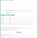 Medical Release Form For Babysitter Fresh Medical Consent Form While