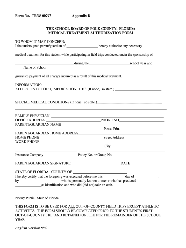 Medical Treatment Authorization Form Fill Out Sign Online DocHub