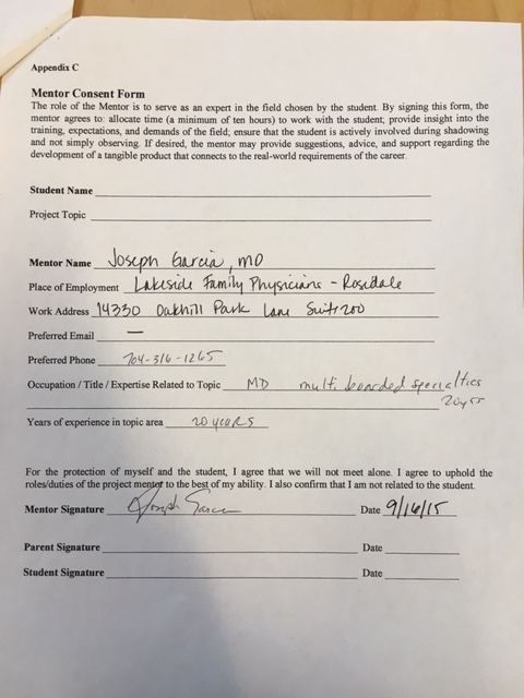 Mentor Consent Form