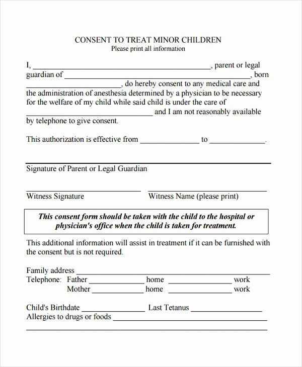 Michigan Printable Free Medical Consent Form For Minor Printable 