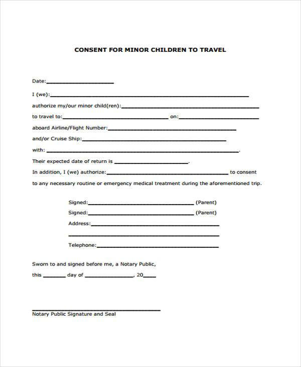 Minor Travel Consent Form American Airlines 2024 Printable Consent 