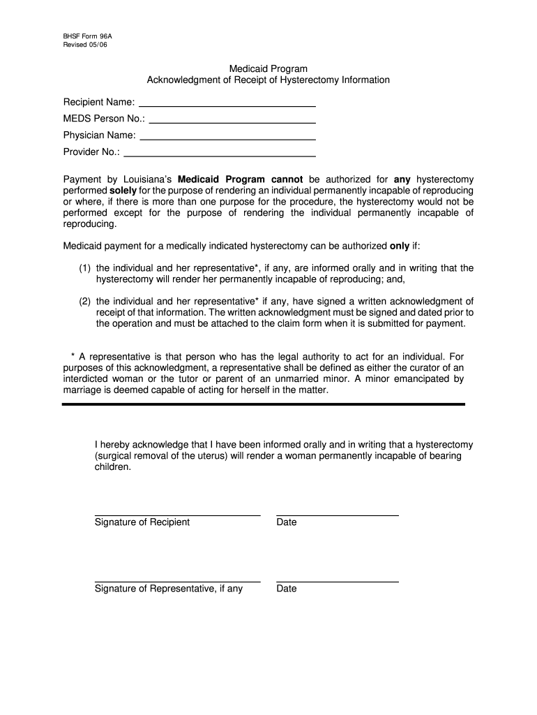 Need Bhsf Form 96 A Revised 02 2020 Fill Out And Sign Printable PDF 