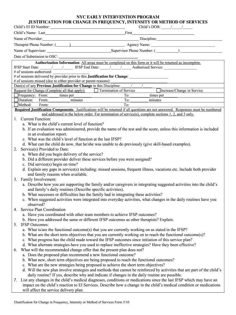 Nyc Early Intervention Forms Fill Out Sign Online DocHub