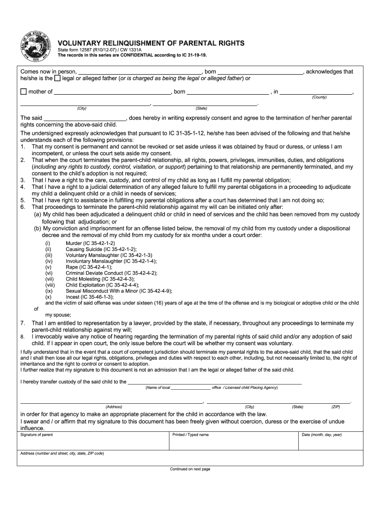 Parental Rights Forms In Indiana Fill Out Sign Online DocHub