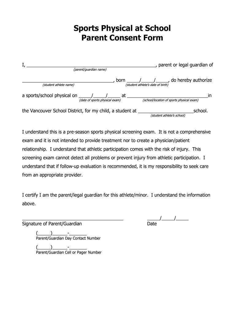 Parents Consent Letter For School Sports Fill Out Sign Online DocHub