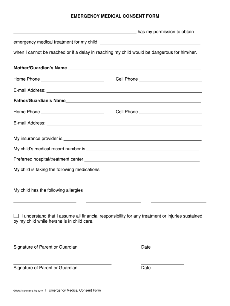 Printable Medical Consent Form Pdf Fill Out And Sign Printable PDF 