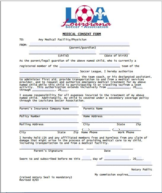 Sample Medical Consent Form Printable Medical Forms Letters Sheets