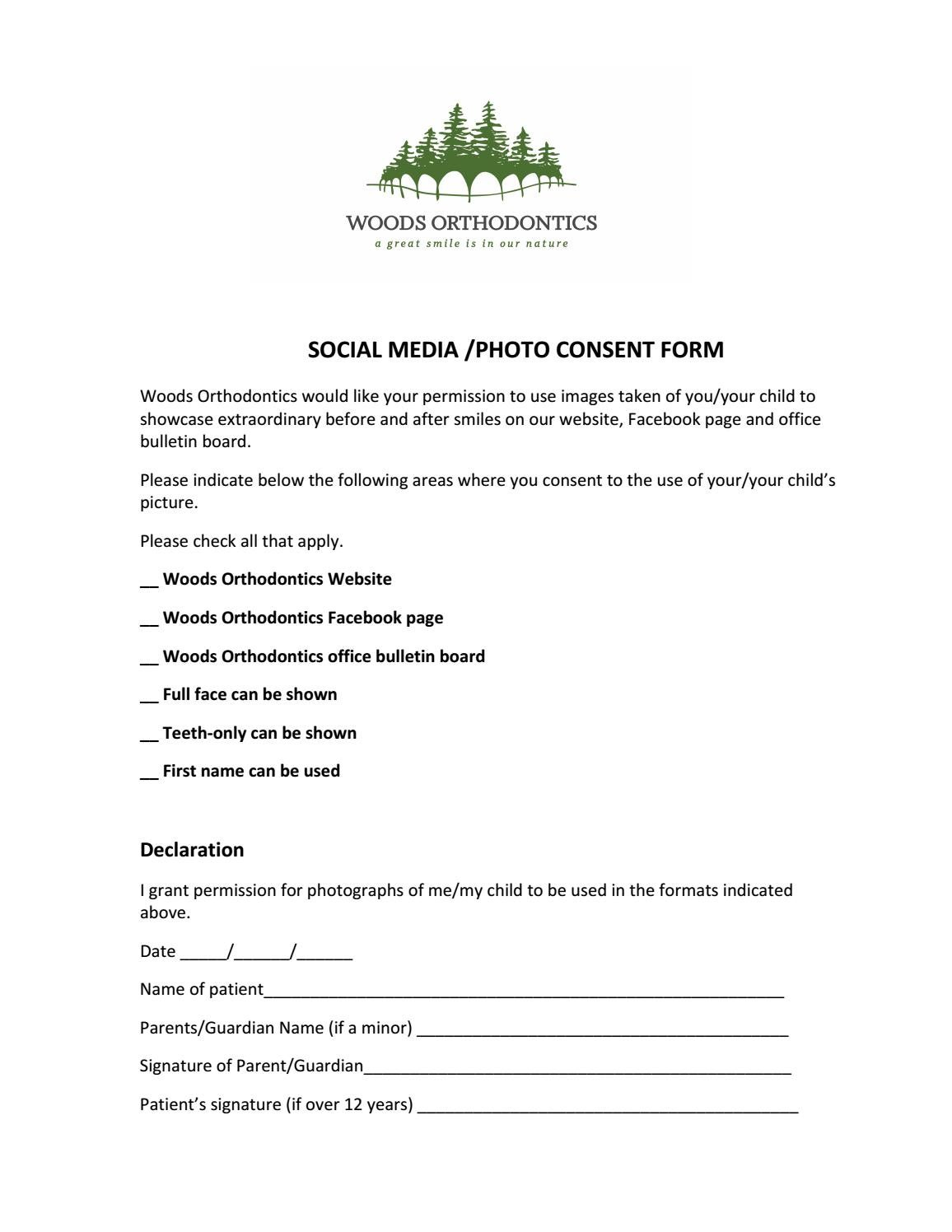 Social Media Consent Form By Justinstraightdds Issuu