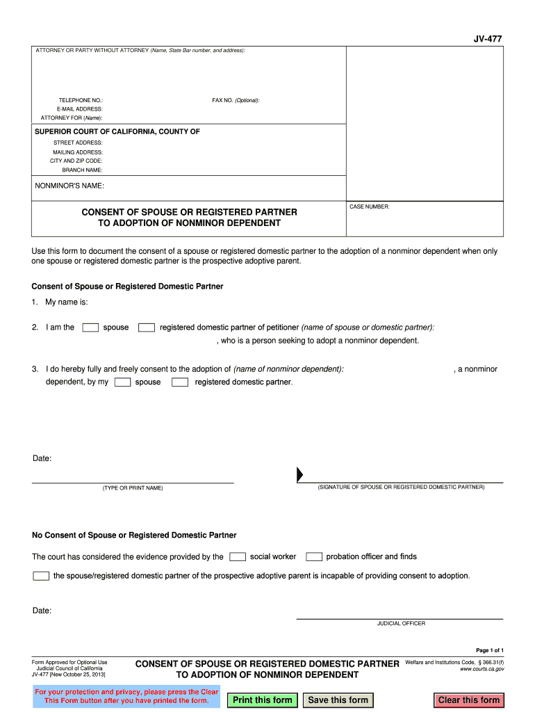 Spousal Consent Form California Fill Out And Sign Printable PDF
