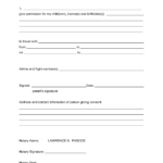 Travel Consent Letter Child Travel Consent Form Lesson Plan Templates