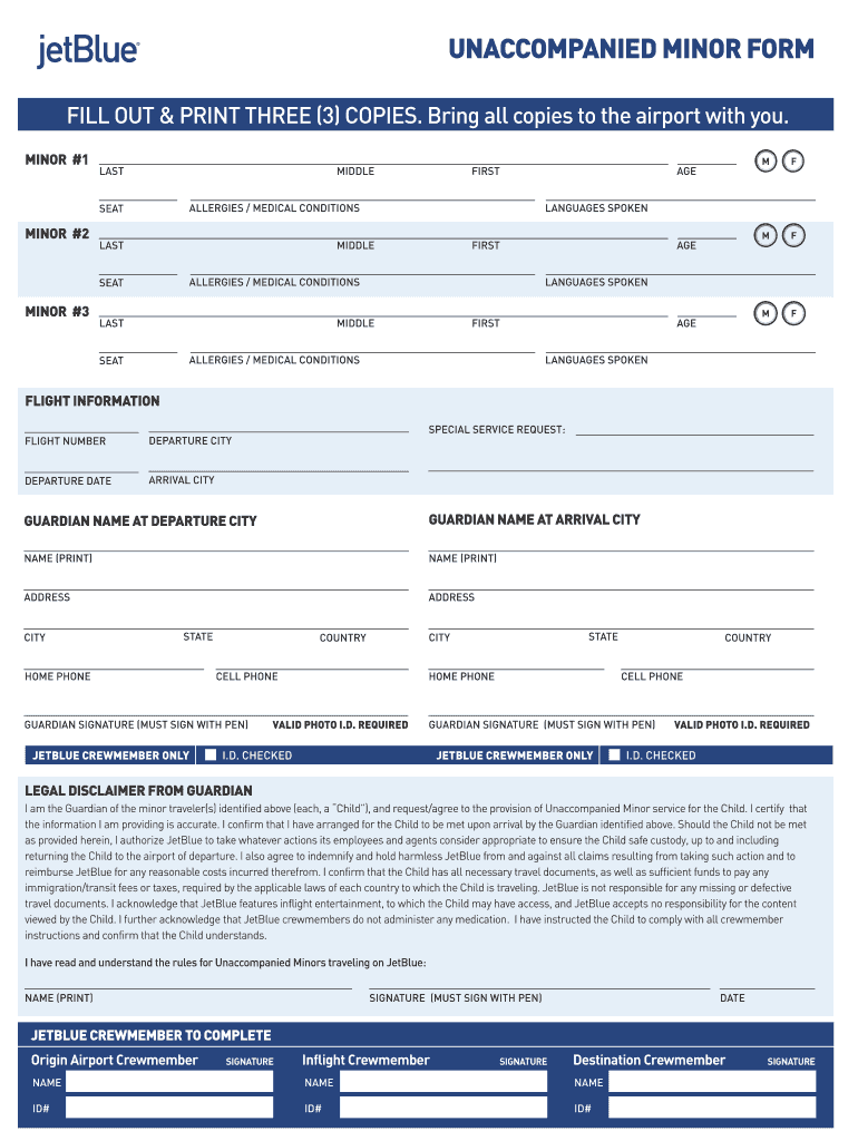 United Airlines Minor Travel Consent Form 2024 Printable Consent Form 